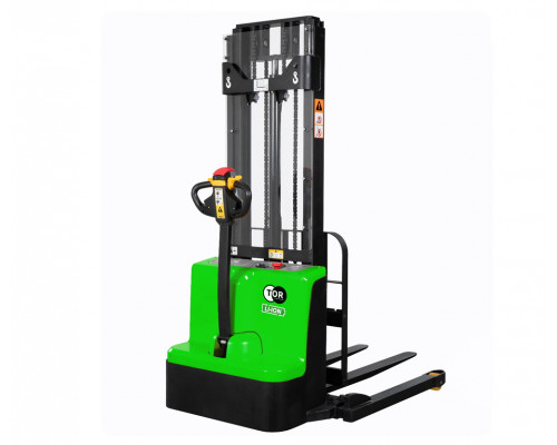Штабелер самоходный 1,5 т 3,3 м TOR WSS15H-3300SC PRO Li-ion 24/60 В/Ач раздвижные вилы, опоры